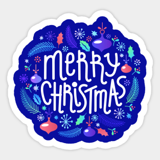 Merry Christmas Lettering #1 Sticker